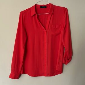 The Limited‎ Gorgeous Reddish Orange Blouse Sz M
